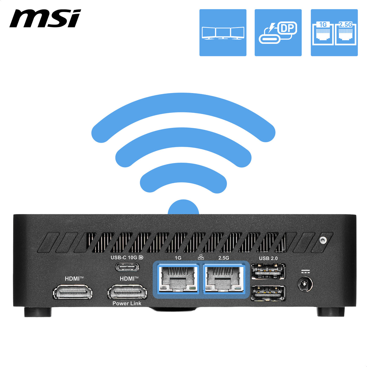 MSI Cubi NUC TWG N250 BB (Intel N250, NO RAM, NO SSD, NO OS) - Barebone, NUC, USFF, Mini Computer, Intel Graphics/DDR5/Type-C/Dual HDMI/Dual LAN/WiFi 6E/BT 5.3/VESA