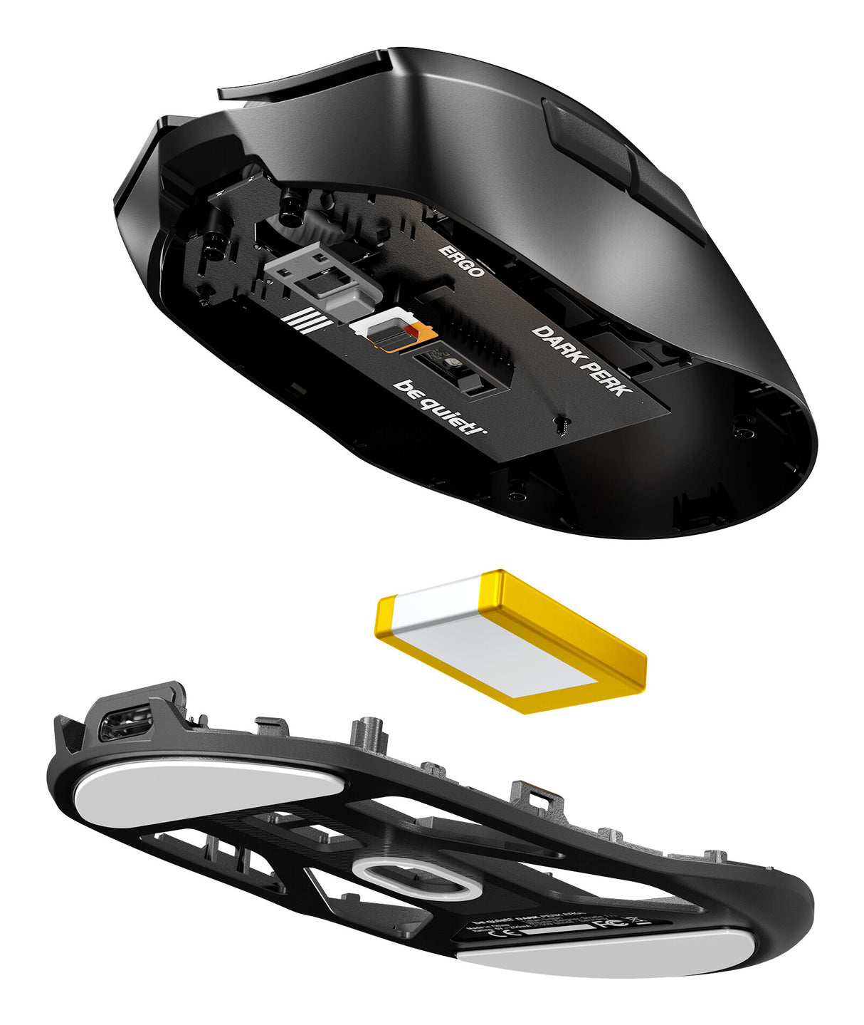 be quiet! Dark Perk | Ergo mouse Gaming Right-hand RF Wireless + USB Type-C Optical 32000 DPI