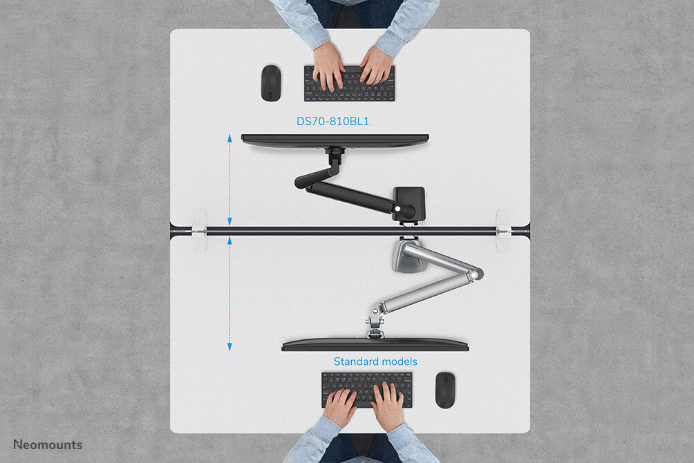Neomounts DS70-810BL1 Monitor arm 17-32" - gas spring - space saving - 180°-stop