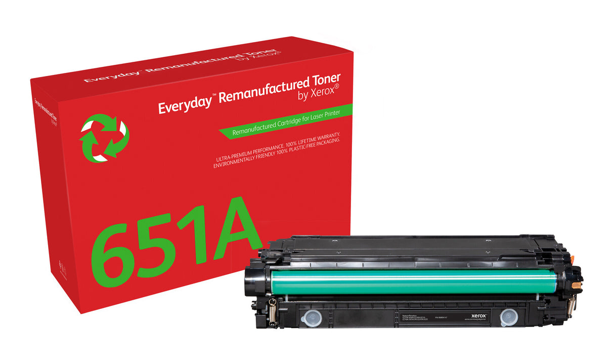 Everyday™ Black Remanufactured Toner by Xerox compatible with HP 651A 650A 307A (CE340A/CE270A/CE740A), Standard capacity