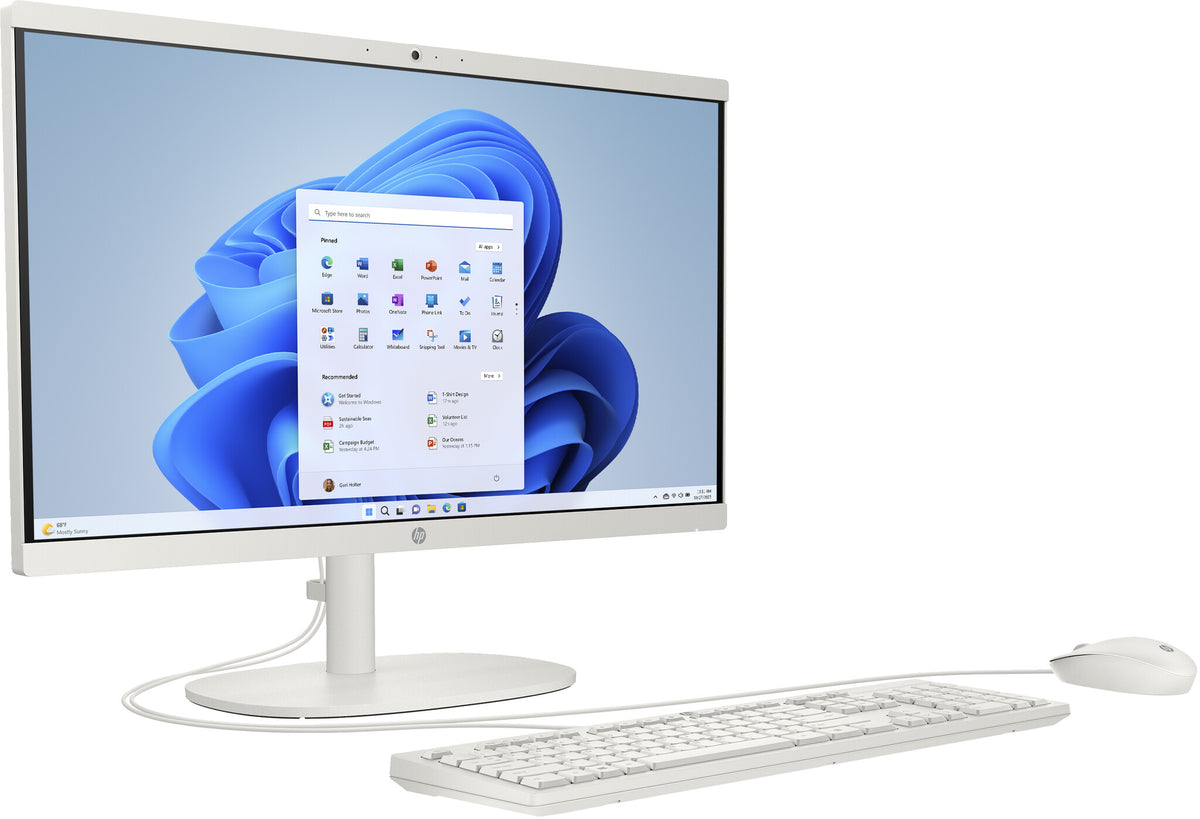 HP 22 -dg0007na Intel® Celeron® N100 54.5 cm (21.4") 1920 x 1080 pixels All-in-One PC 8 GB DDR5-SDRAM 128 GB Flash Windows 11 Home in S mode Wi-Fi 6 (802.11ax) White