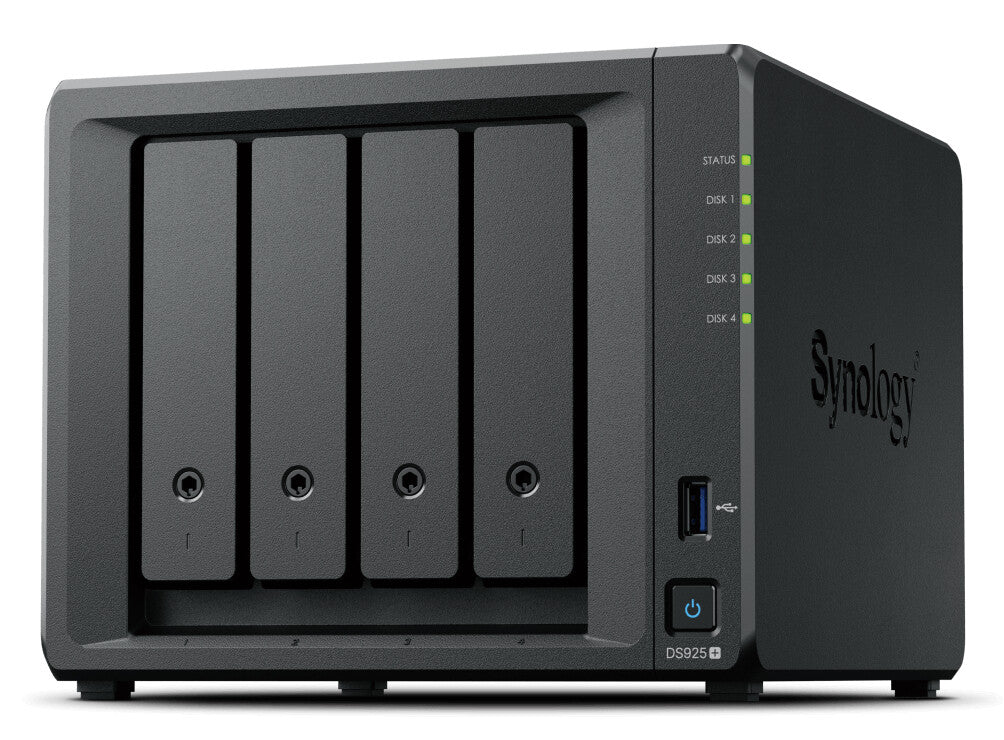 Synology DiskStation DS925+ NAS Ryzen Embedded V1500B 4 GB DDR4 48 TB HDD Black
