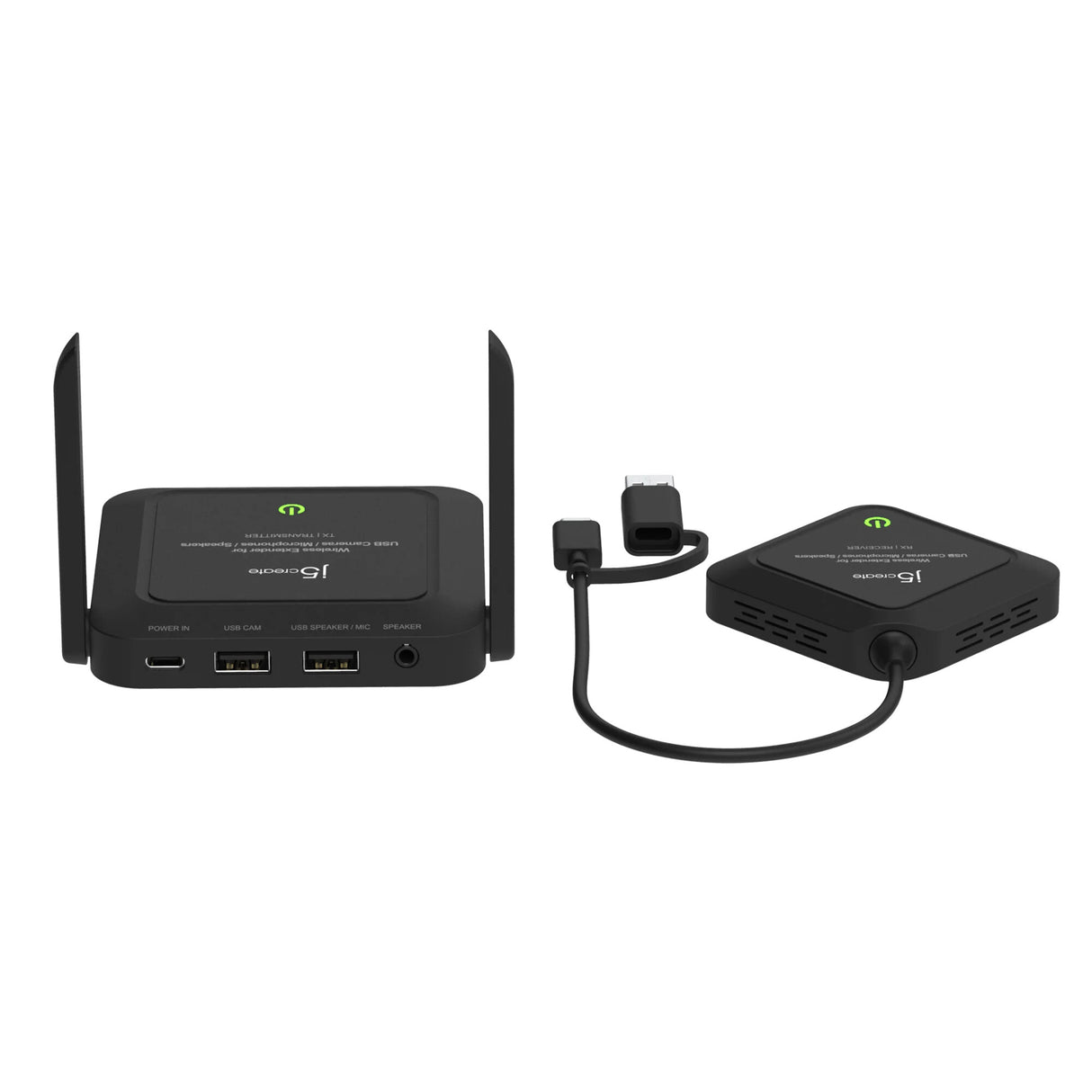 j5create JVW120 Wireless Extender for USB™ Cameras / Microphones / Speakers, Black