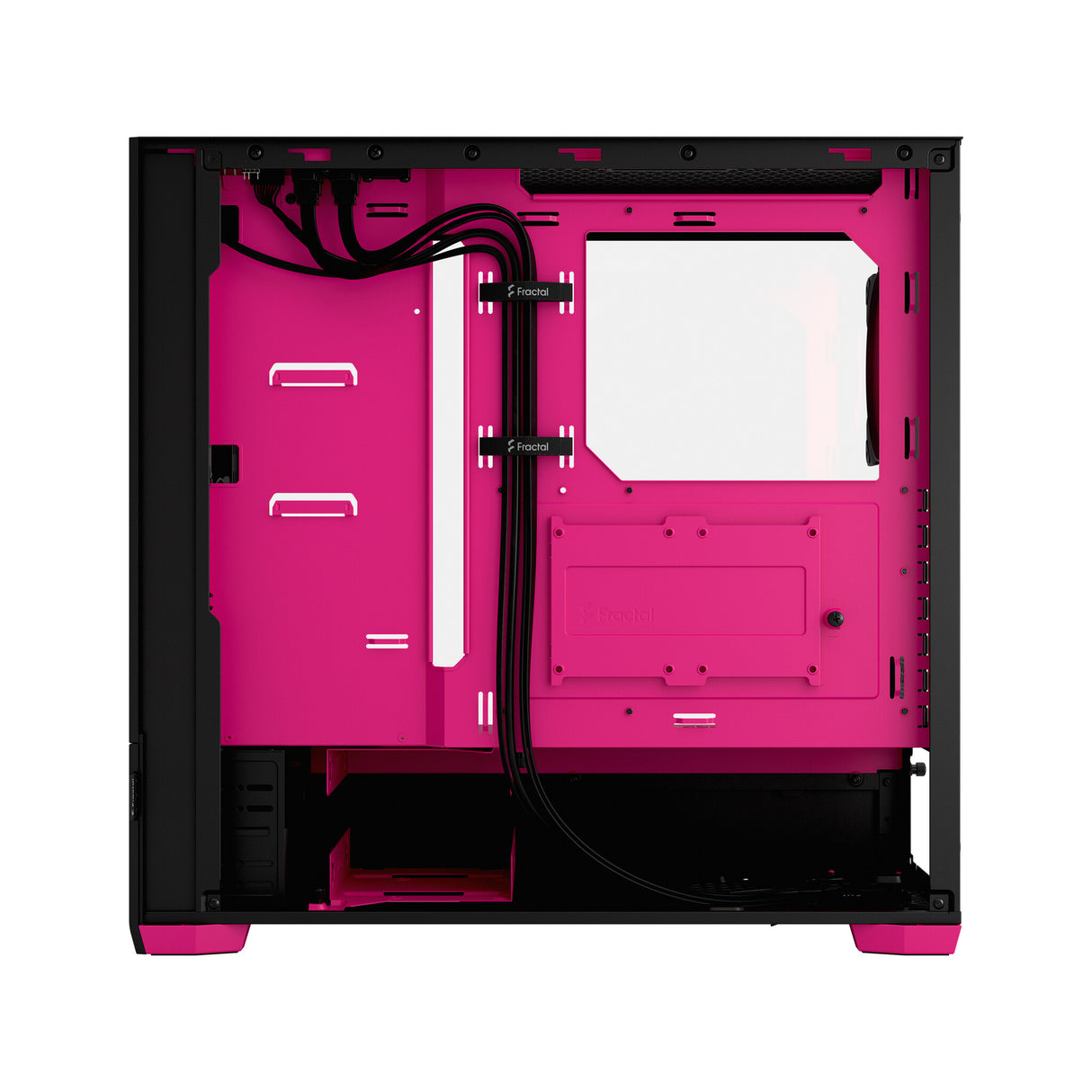 Fractal Design Pop Air RGB (Magenta Core TG) Boîtier de jeu avec fenêtre en verre transparent, ATX, façade en maille hexagonale, intérieur/accents magenta, 3 ventilateurs RVB et contrôleur ARGB