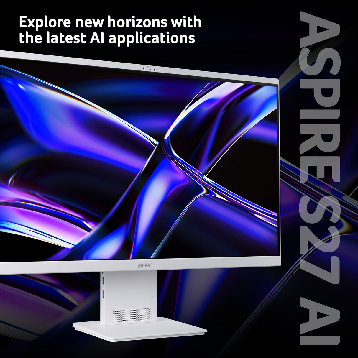 Acer Aspire S27-B All-in-One Desktop - Intel Ultra 5 226V, 16GB, 1TB SSD, Integrated Intel ARC Graphics, 27" QHD, Windows 11, White