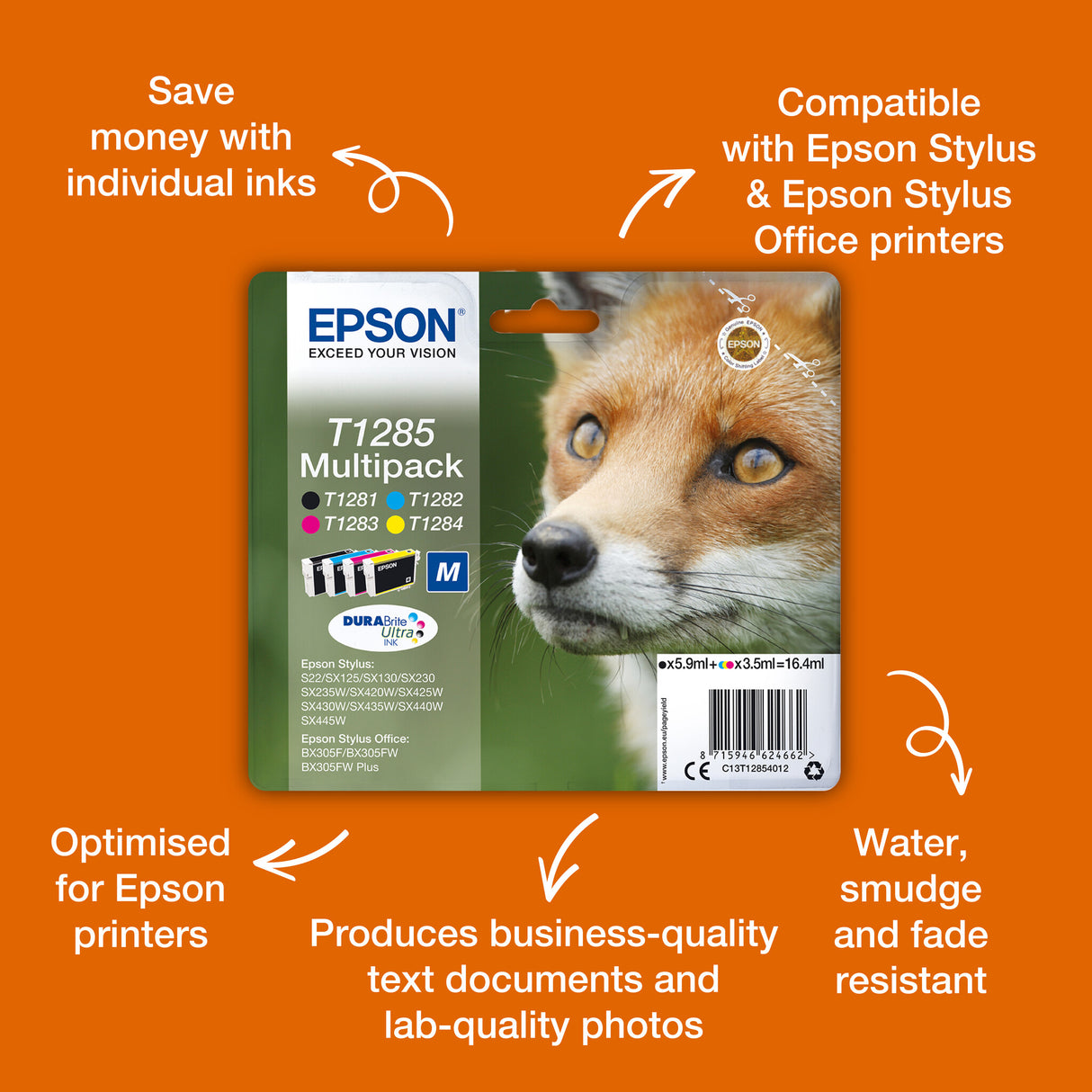 Epson Fox T1284 DURABrite Ultra Single Yellow Ink