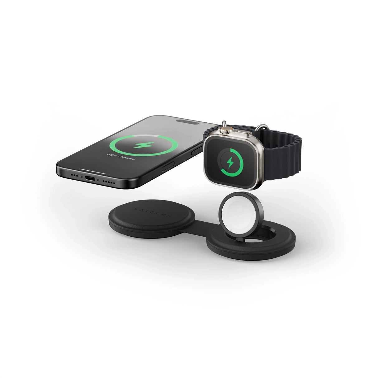 Satechi OntheGo 2-in-1 Headset, Smartphone, Smartwatch Black USB Wireless charging Fast charging Indoor