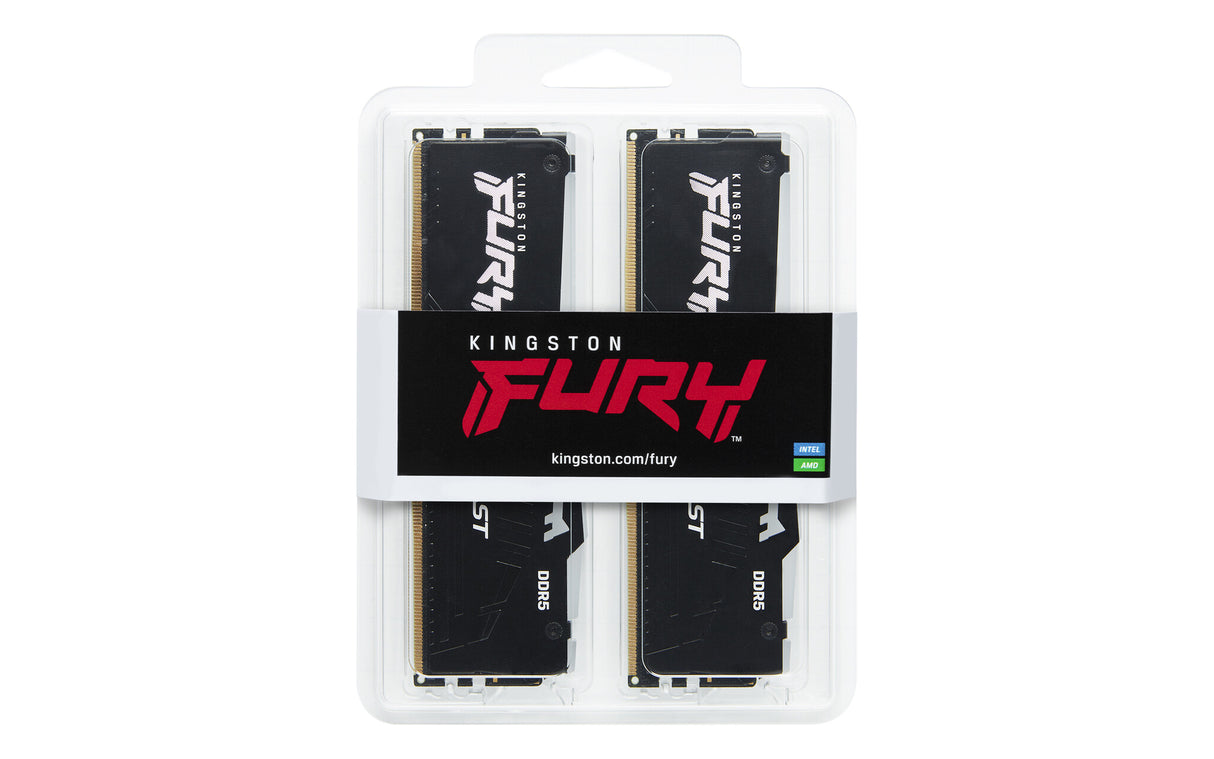 Kingston FURY Beast KF556C40BBAK2-64 Mémoire système 64 Go (2 x 32 Go), DDR5, 5 600 MHz, noir, 288 broches, certifié AMD EXPO