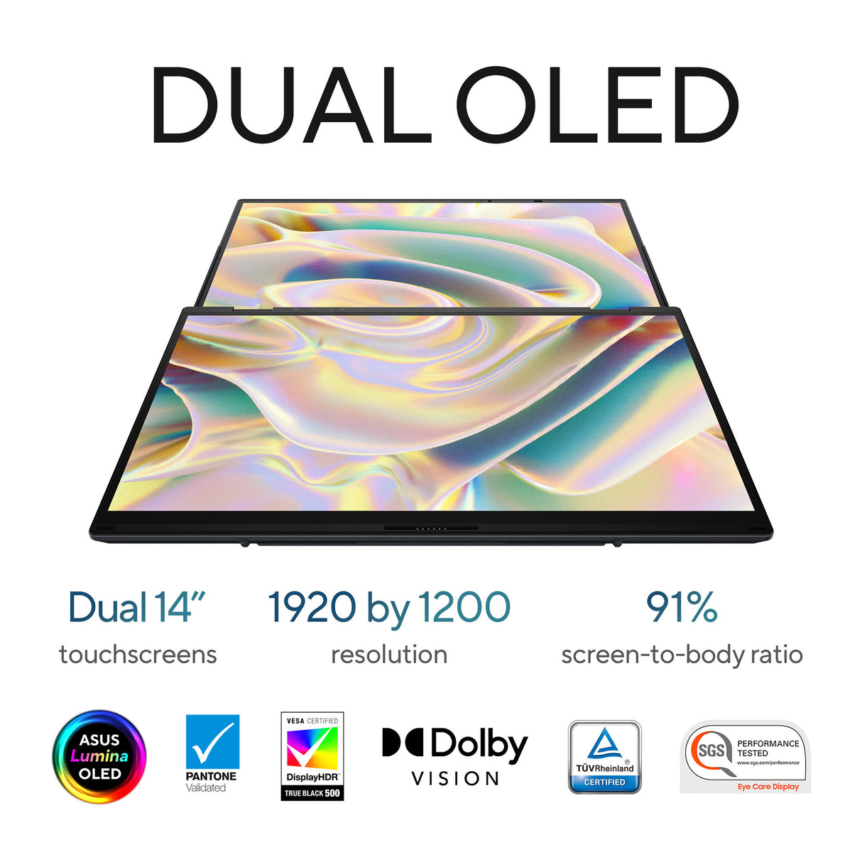 ASUS Zenbook Duo UX8406CA-QL135W Intel Core Ultra 7 255H Hybrid (2-in-1) 35.6 cm (14") Touchscreen WUXGA 16 GB LPDDR5x-SDRAM 1 TB SSD Wi-Fi 7 (802.11be) Windows 11 Home Grey