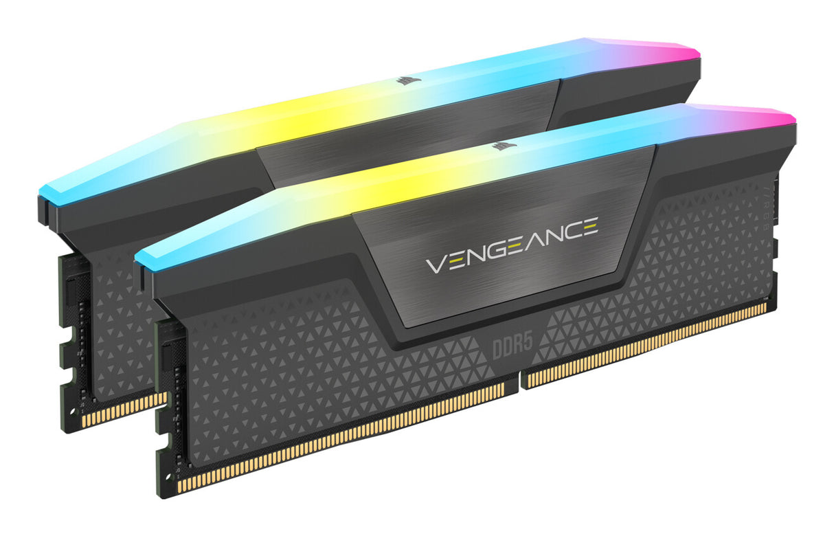 Kit Corsair Vengeance RGB de 32 GB (2 x 16 GB), DDR5, 6000 MHz (PC5-48000), CL30, 1,4 V, XMP 3.0, PMIC, AMD optimizado, memoria DIMM