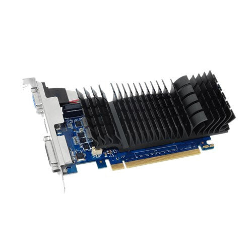Asus GT730, 2GB DDR5, PCIe2, VGA, DVI, HDMI, silencioso, perfil bajo (soporte incluido)