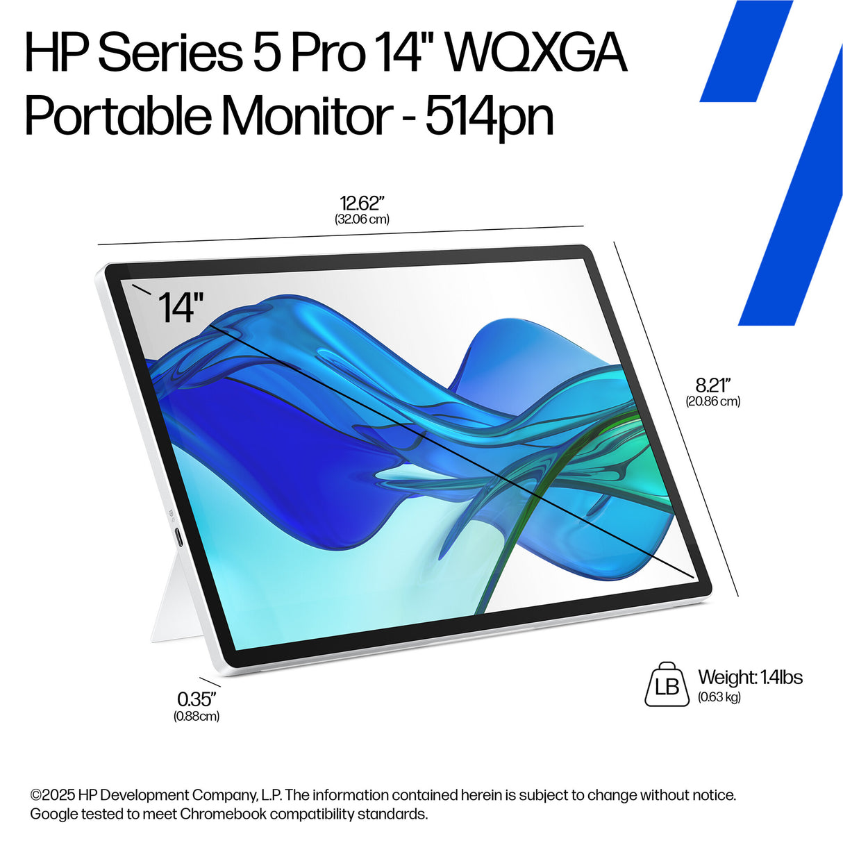 HP Series 5 Pro 14 inch WQXGA Portable Monitor - 514pn