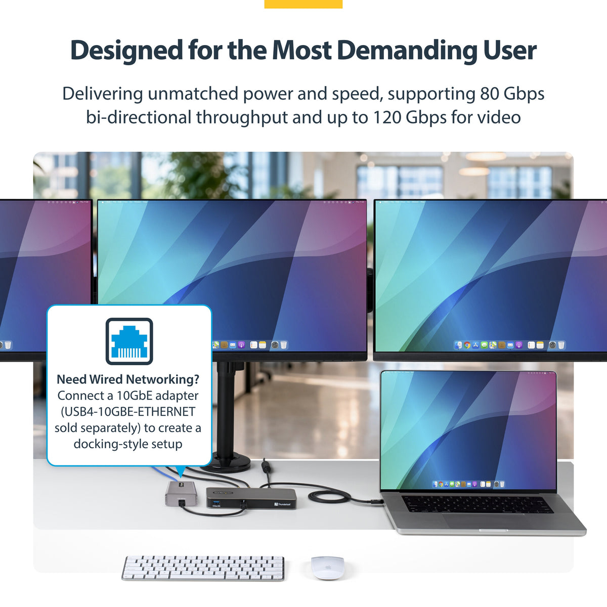 StarTech.com USB-C/USB-A to M.2 NVMe Dock Adapter, 10Gbps, Tool-Free External M.2 NVMe SSD Reader, B+M/M-Key