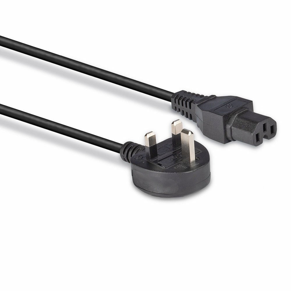 Lindy 2m Mains UK 3 Pin Plug to Hot Conditioned IEC C15 Power Cable Kettle Lead