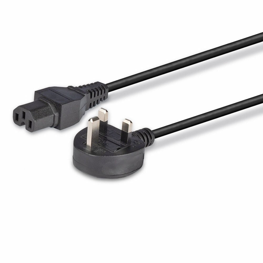 Lindy 2m Mains UK 3 Pin Plug to Hot Conditioned IEC C15 Power Cable Kettle Lead