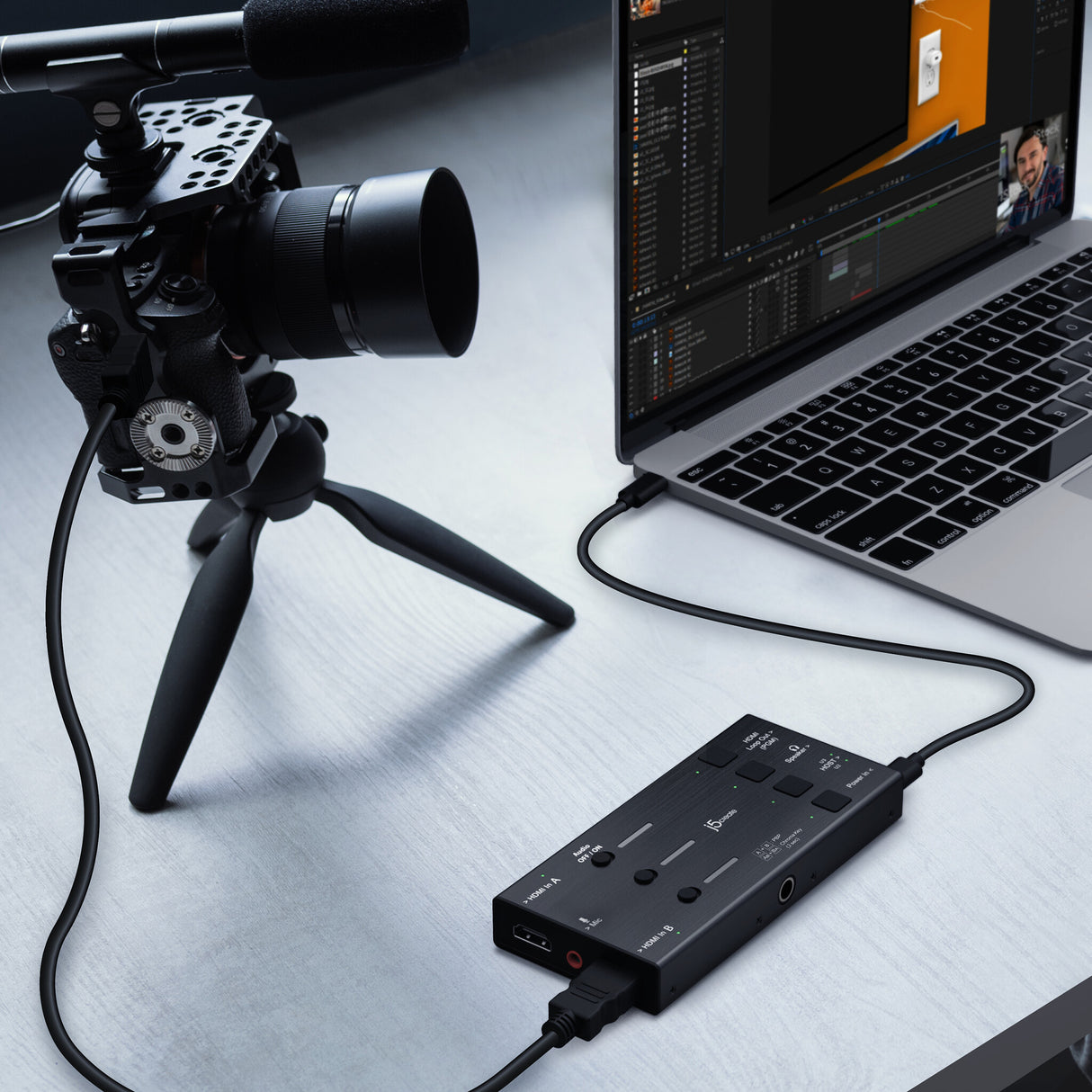 j5create JVA06 Dual HDMI™ Video Capture Card, 1920*1080 Video Capture Resolution, 3 x HDMI ports and 2 x USB ports, Black