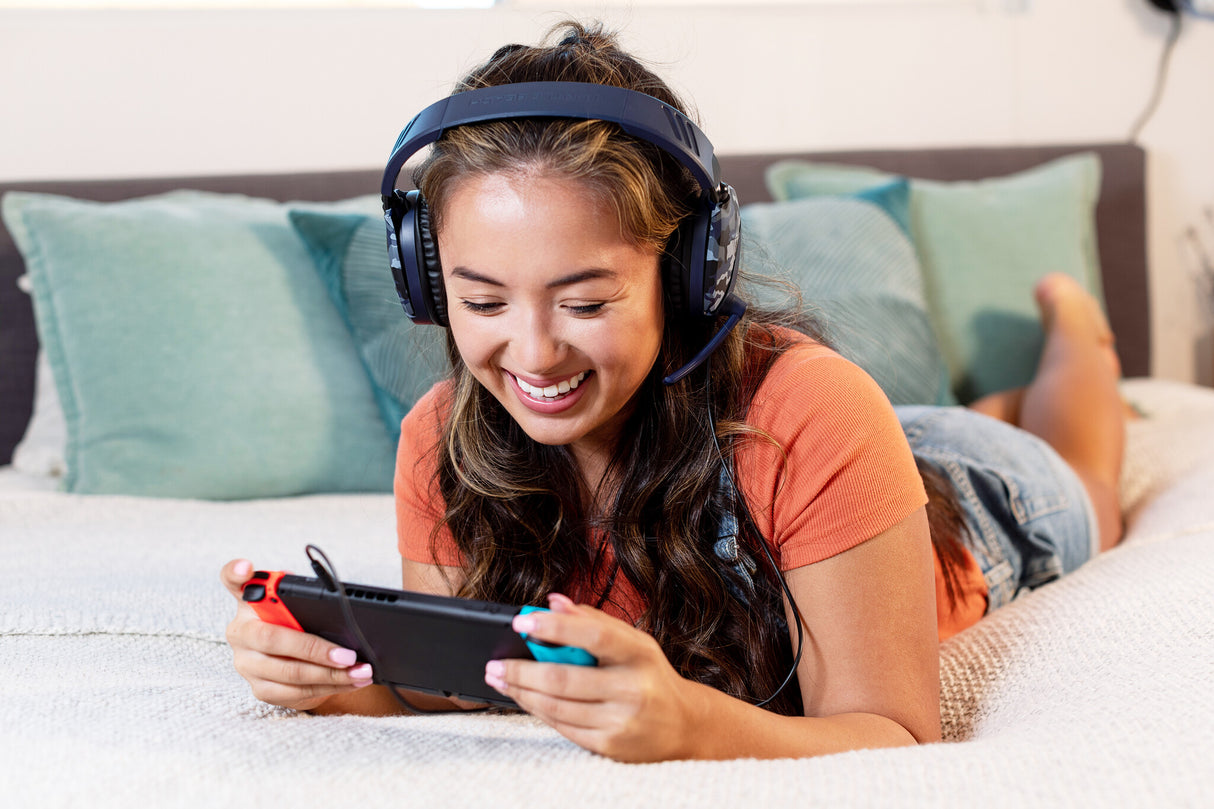 Turtle Beach Recon 70 Camo Blue Wired Multiplatform Gaming Headset for PS5, PS4, Xbox Series X or S, Xbox One and Mobile with 3.5mm Wired Connection, Flip-to-Mute Mic, 40mm Speakers