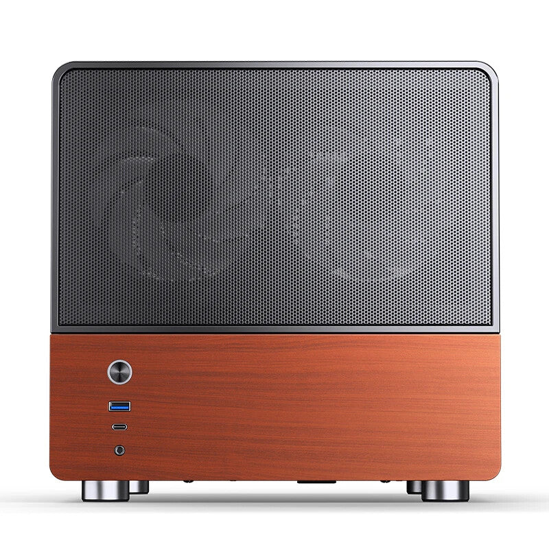 Jonsbo V12 BLACK computer case Black, Wood