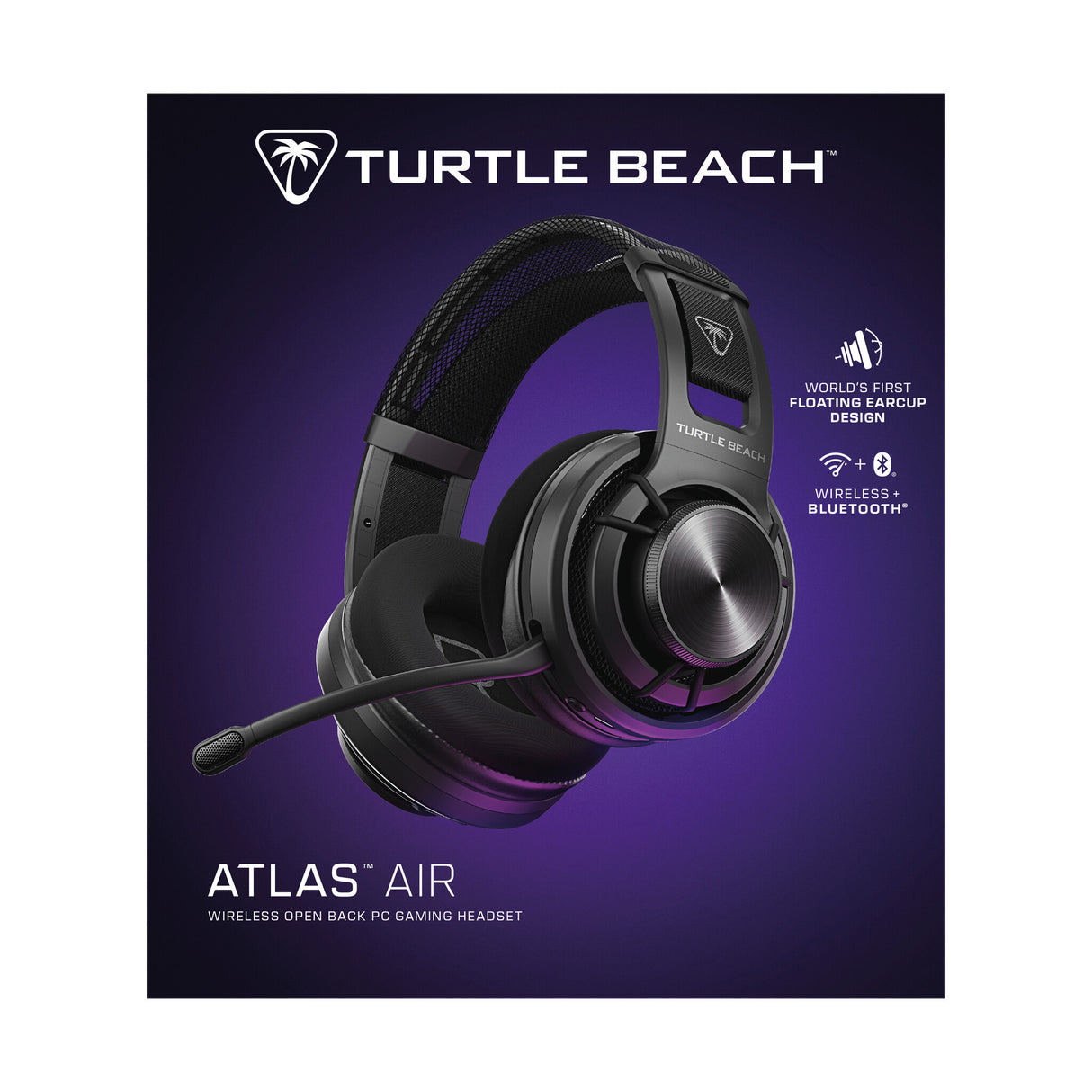 Turtle Beach Atlas Air Wireless Open Back PC Gaming Headset with 24-bit High-Fidelity Audio, Broadcast Grade Mic, Floating Earcup, Memory Foam Cushions and Bluetooth for PC, PS5, PS4 and Mobile