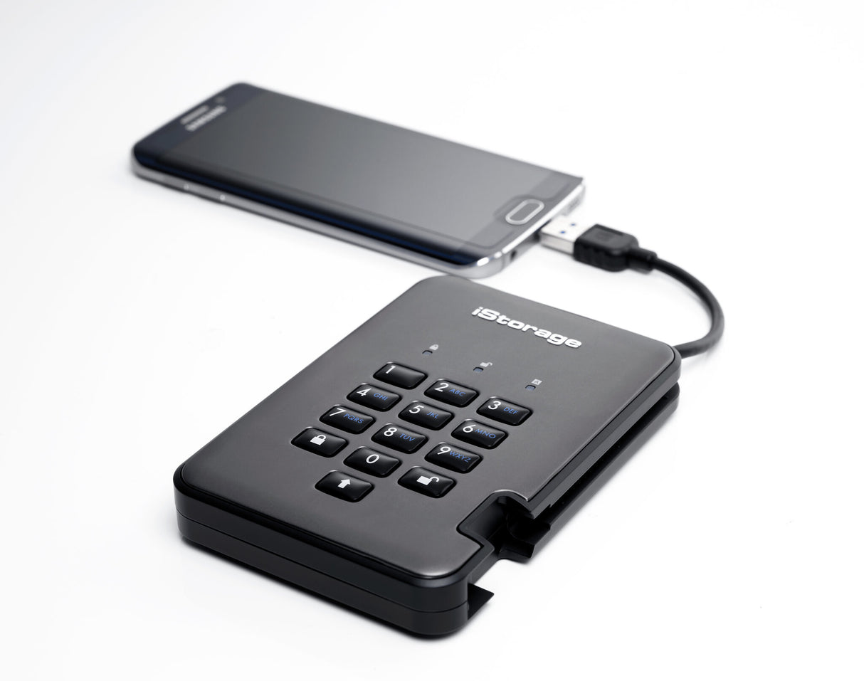 iStorage diskAshur PRO2 diskAshur PRO² SSD 8TB | Secure Portable Solid State Drive |FIPS 140-2 Level 3 certified | AES-XTS 256-bit Hardware Encryption | PIN protected | OS & Platform Independent |GDPR, TAA Compliant|Brute force hack defence | Dust/Water R