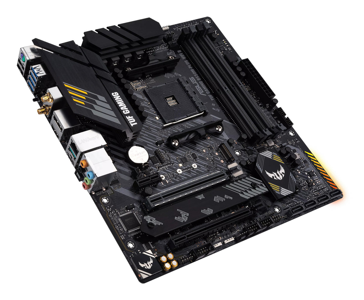 Asus TUF GAMING B550M-PLUS WIFI II, AMD B550, AM4, Micro ATX, 4 DDR4, HDMI, DP, AX Wi-Fi, 2,5 Go LAN, PCIe4, RVB, 2x M.2