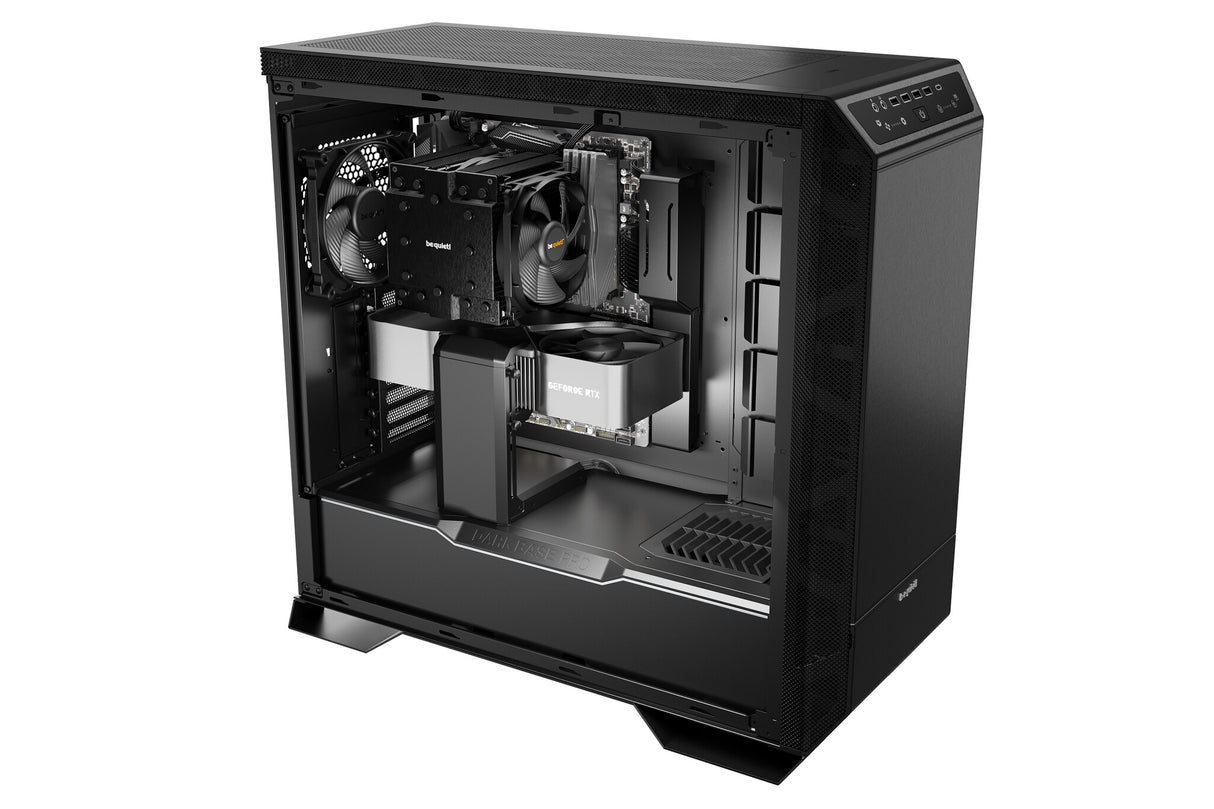¡tranquilizarse! Dark Base Pro 901 Caja de PC para juegos de torre completa, negra, 4x USB 3.2 tipo A, cubierta superior y panel frontal intercambiables, 3x Silent WIngs 4 ventiladores PWM, iluminación ARGB