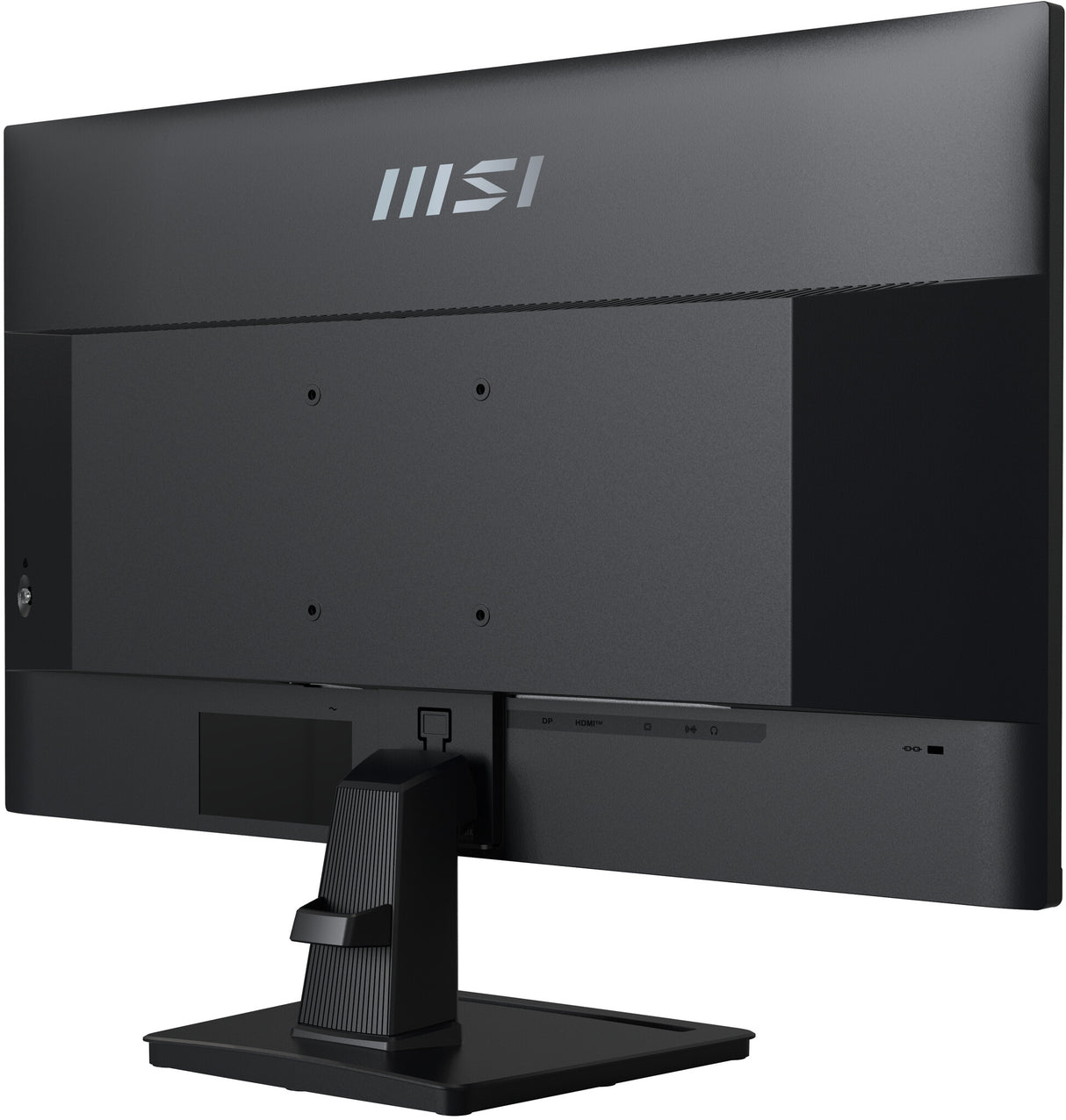 MSI Pro MP245G 24 Inch Monitor, FHD (1920 x 1080), 100Hz, IPS, 1ms, 1x HDMI 1.4b, 1x DP 1.2a output, 1x D-Sub(VGA), Built-in Speakers, Anti-Glare, Anti-Flicker, Less Blue light, TÜV Certified, VESA, Kensington, Black