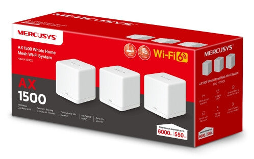 Mercusys HALO H1500X Dual-band (2.4 GHz / 5 GHz) Wi-Fi 6 (802.11ax) White 3 Internal