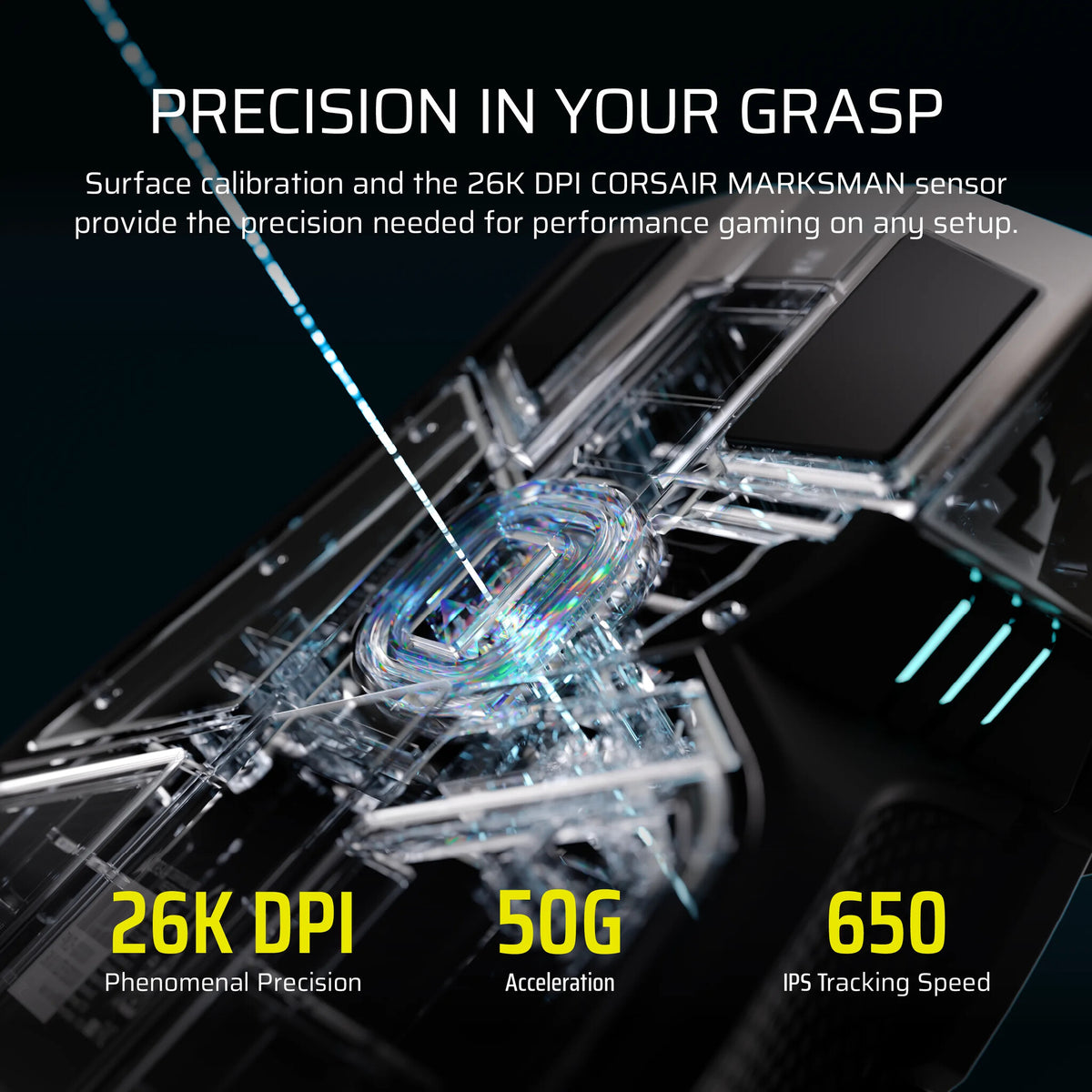 Corsair IRONCLAW WIRELESS SE mouse Gaming Right-hand RF Wireless + Bluetooth + USB Type-C Optical 26000 DPI