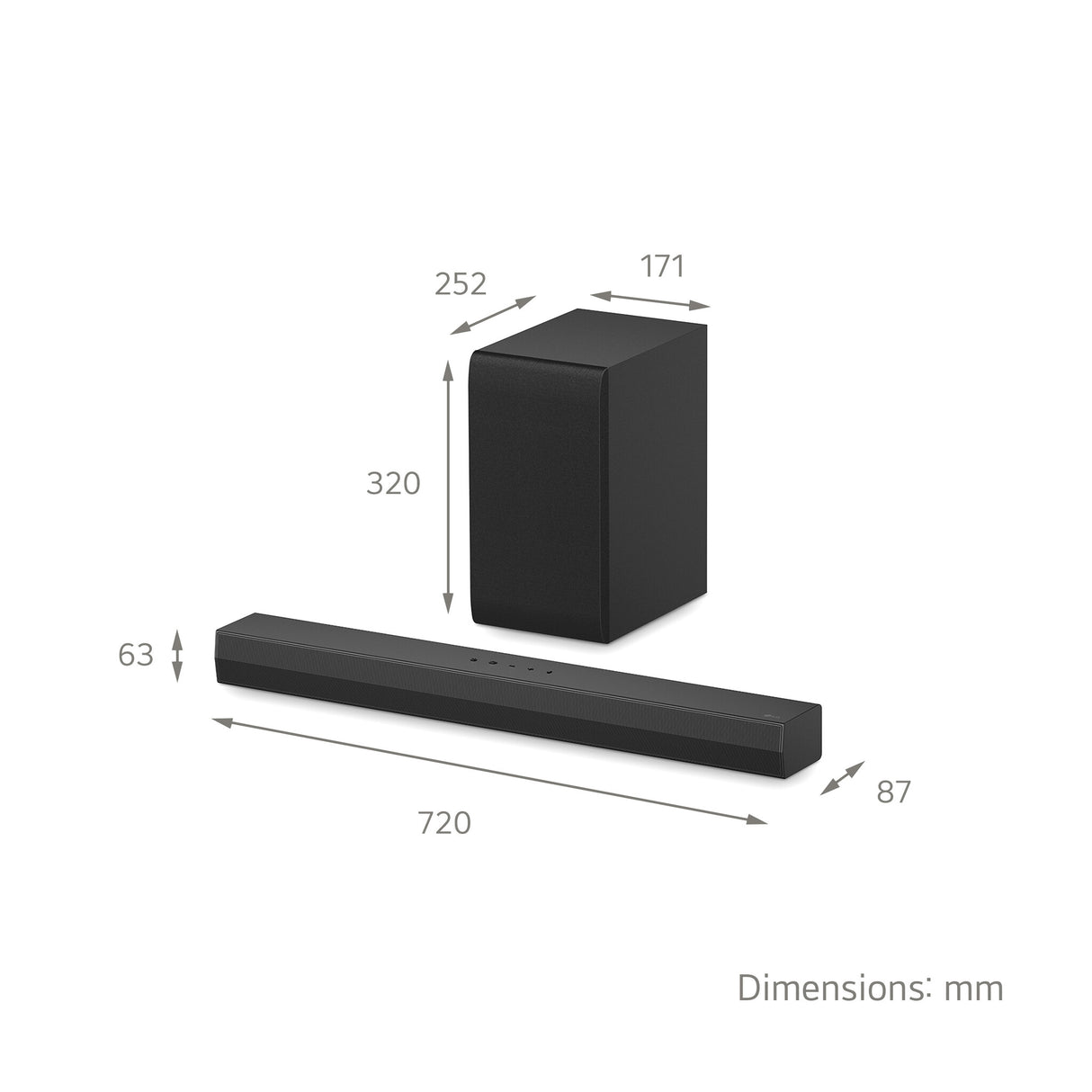 LG US40T.DGBRLLK soundbar speaker Black 2.1 channels 300 W