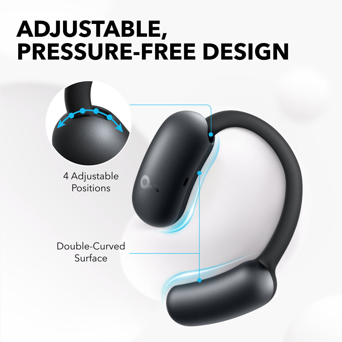 Soundcore AeroFit 2 Headphones Wireless Open-ear Calls/Music/Sport/Everyday Bluetooth Black