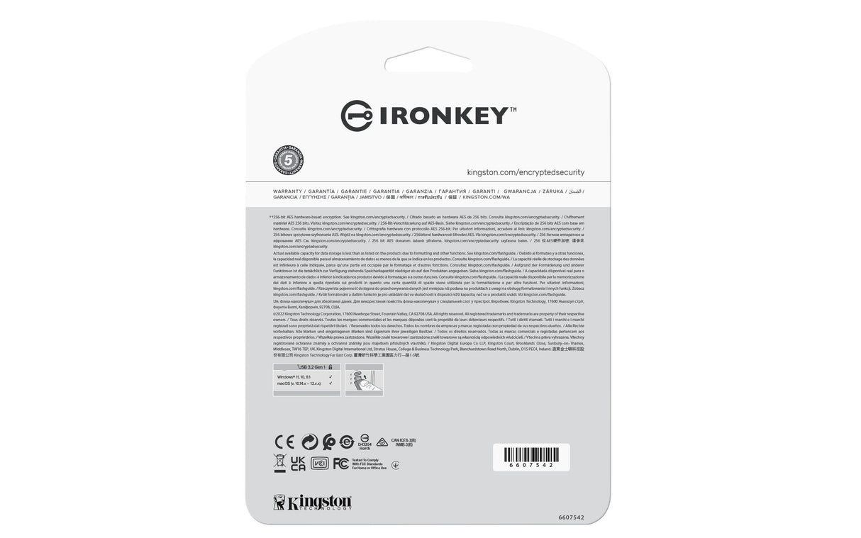 Kingston Technology IronKey 16GB USB-C Vault Privacy 50C AES-256 Encrypted, FIPS 197