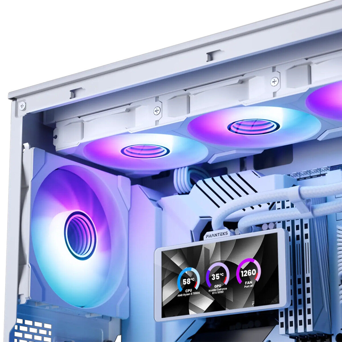 Phanteks Glacier One 360M25 LCD Processor All-in-one liquid cooler 12 cm White 1 pc(s)