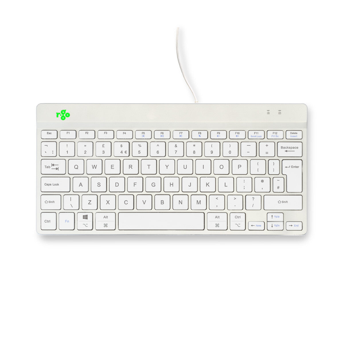R-Go Tools Ergonomic keyboard R-Go Compact Break, compact keyboard with break software, QWERTY (UK), wired, white