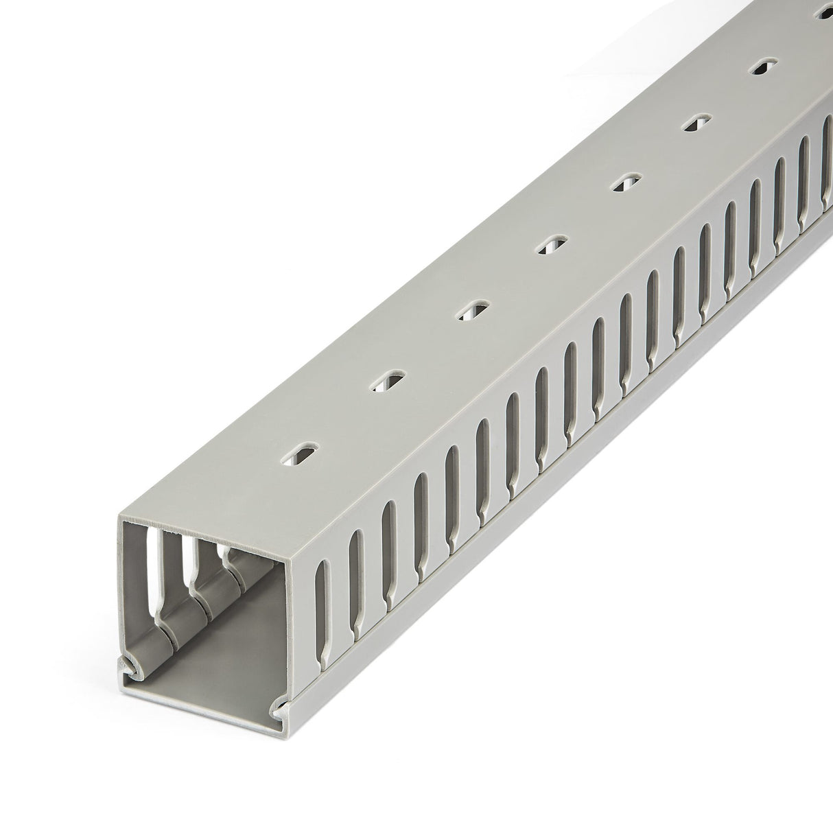 StarTech.com Open Slot Cable Management Raceway with Cover, 2"(50mm)W x 2"(50mm)H - 6.5ft(2m) length - 1/4"(8mm) Slots, PVC Network Cable Hider/Wall Wire Duct, Max 80 Cables, UL Listed