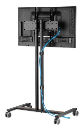 Manhattan Trolley Mount Stand for TV & Monitors, For screens: 34" to 55", VESA compatibility: all between 200x200 to 400x400mm - check the dimensions of the four mounting holes on back of screen to ensure it fits, Max 35kg, Height-adjustable to four level