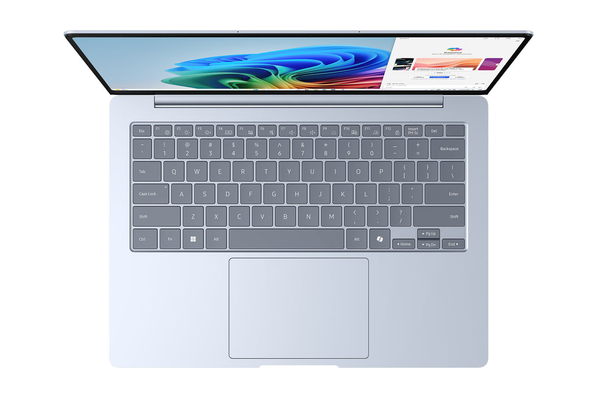 Samsung Galaxy Book4 Edge NP944XMAC-BIZ X1E-80-100 Laptop 35.6 cm (14") Touchscreen WQXGA+ 16 GB LPDDR5x-SDRAM 512 GB eUFS Wi-Fi 7 (802.11be) Windows 11 Pro Blue