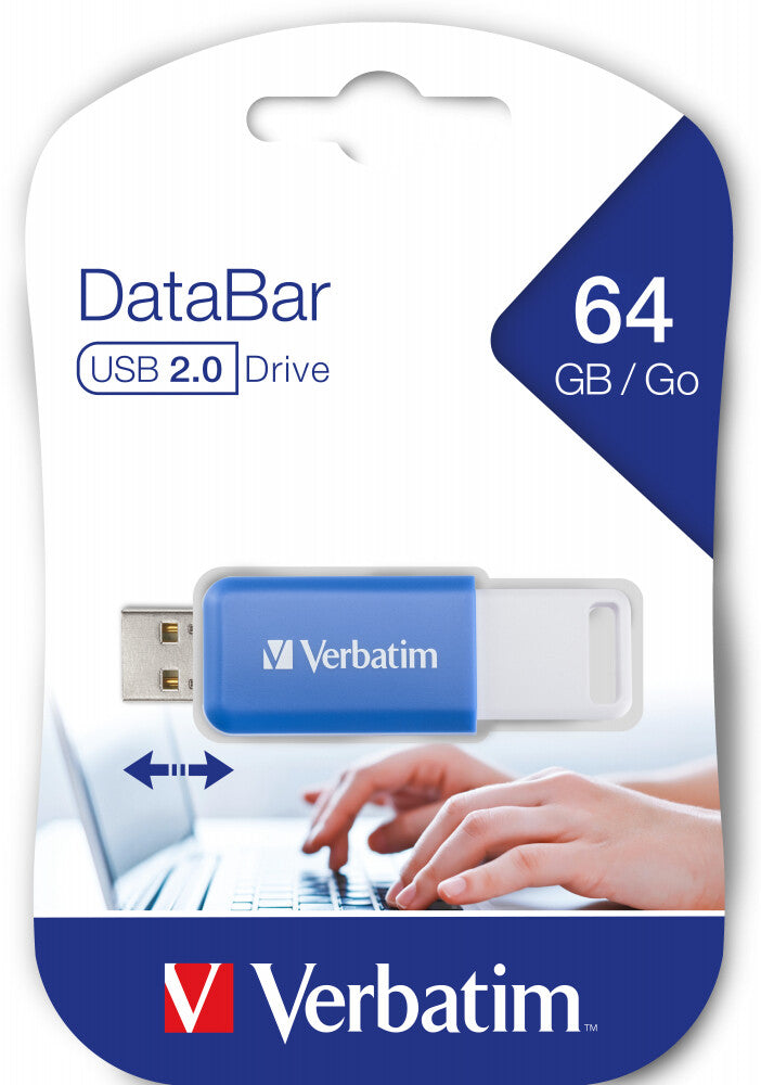 Verbatim V DataBar USB flash drive 64 GB USB Type-A 2.0 Blue