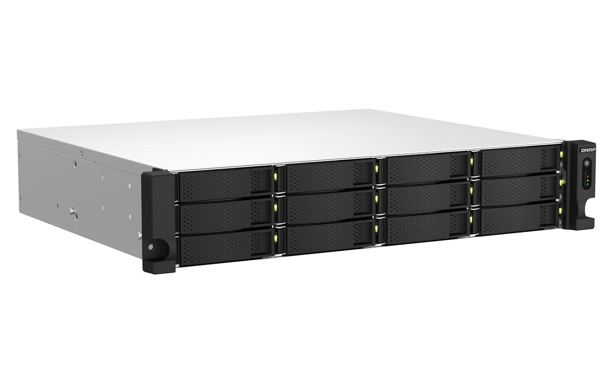 QNAP TS-1264U-RP NAS Rack (2U) Intel® Celeron® 8 GB DDR4 0 TB QNAP QTS Aluminium, Black