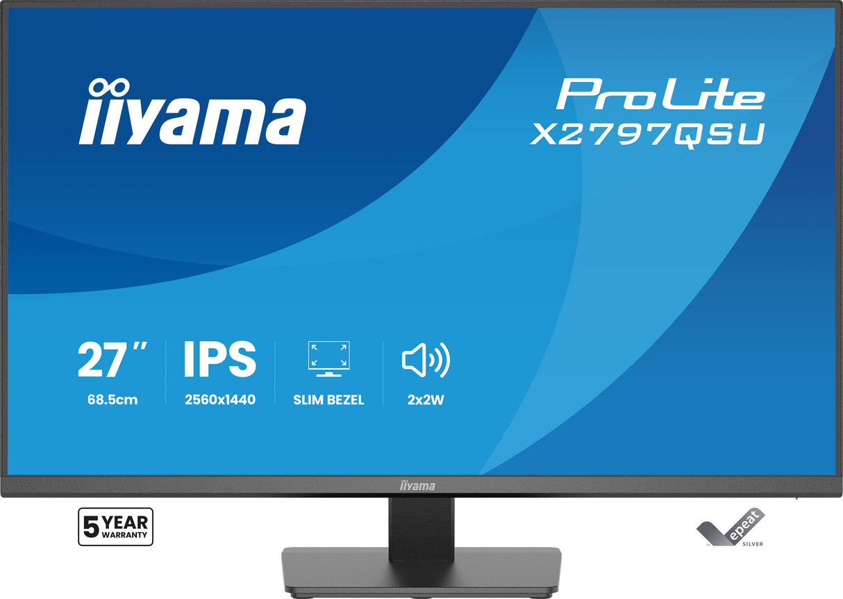 iiyama ProLite X2797QSU-B1 computer monitor 68.6 cm (27") 2560 x 1440 pixels Quad HD LED Black