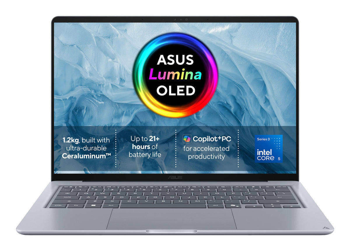 ASUS Zenbook 14 UX3480AA-U1008W Copilot+ PC Intel Core Ultra 5 325 Laptop 35.6 cm (14") WUXGA 16 GB LPDDR5x-SDRAM 512 GB SSD Wi-Fi 6E (802.11ax) Windows 11 Home Blue