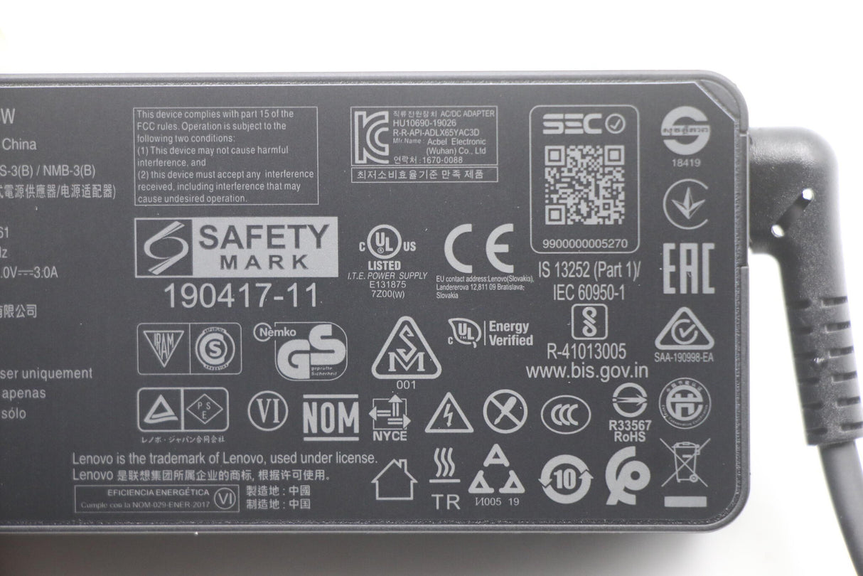 Lenovo 5A10W86261 power adapter/inverter Indoor 65 W Black