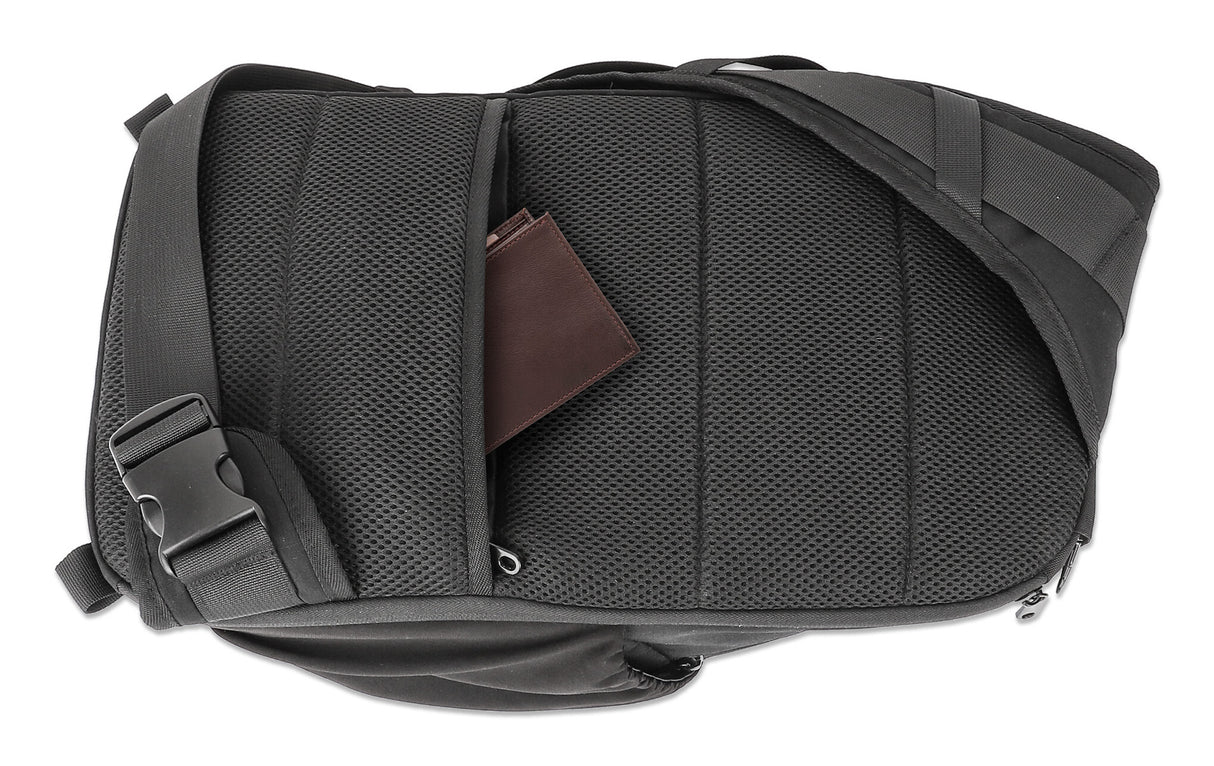 Manhattan Amsterdam Sling Backpack 13.3", Anti Theft, Black, Top Load Backpack, Carrier with Single Shoulder Strap for Notebooks and Tablets up to 13.3", Premium Padding, Front and Multiple Interior Pockets, Water-Resistant, Three Year Warranty