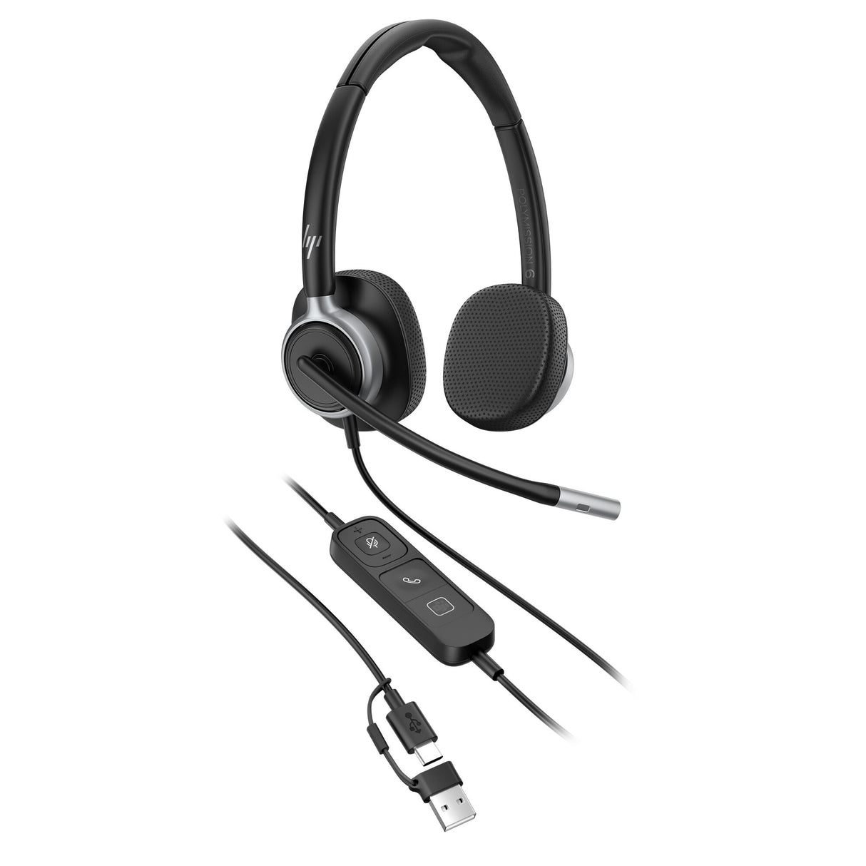 HP Poly Mission 625 Stereo USB Wired Headset (Bulk)