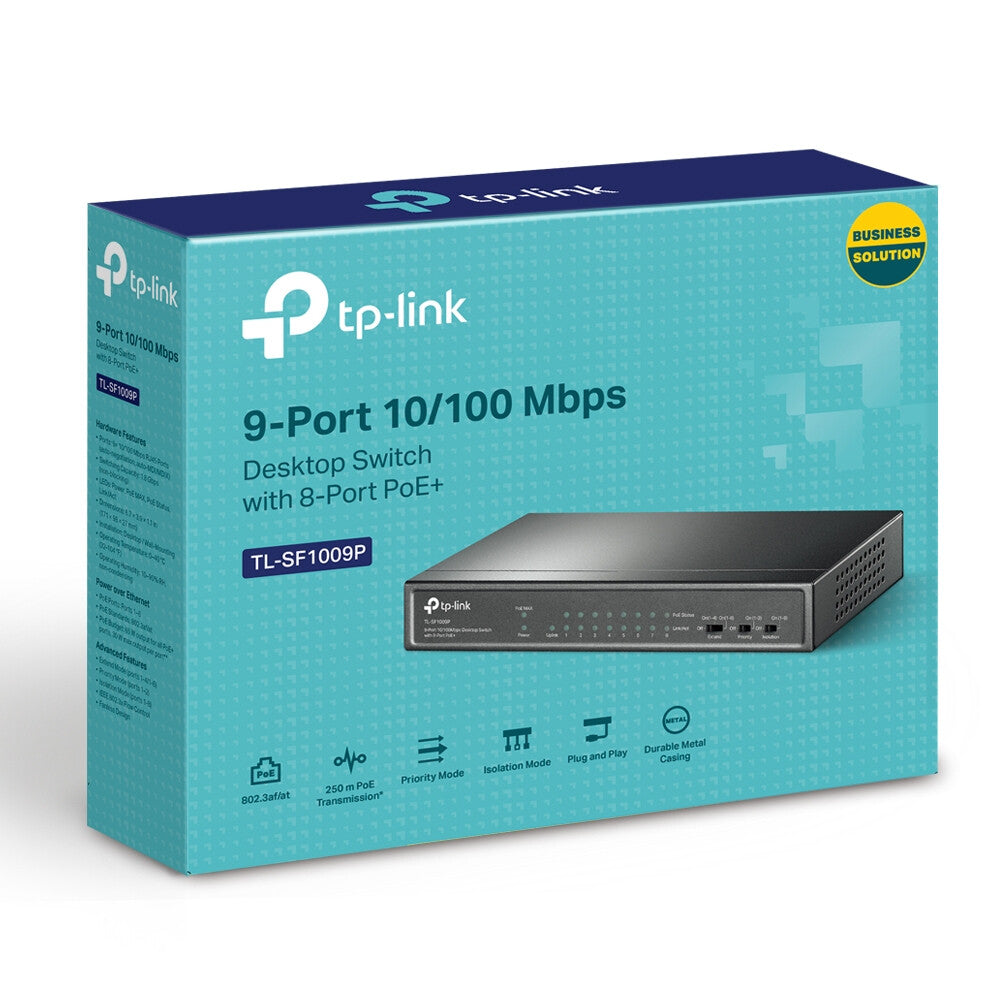 TP-Link 9-Port 10/100Mbps Desktop Switch with 8-Port PoE+