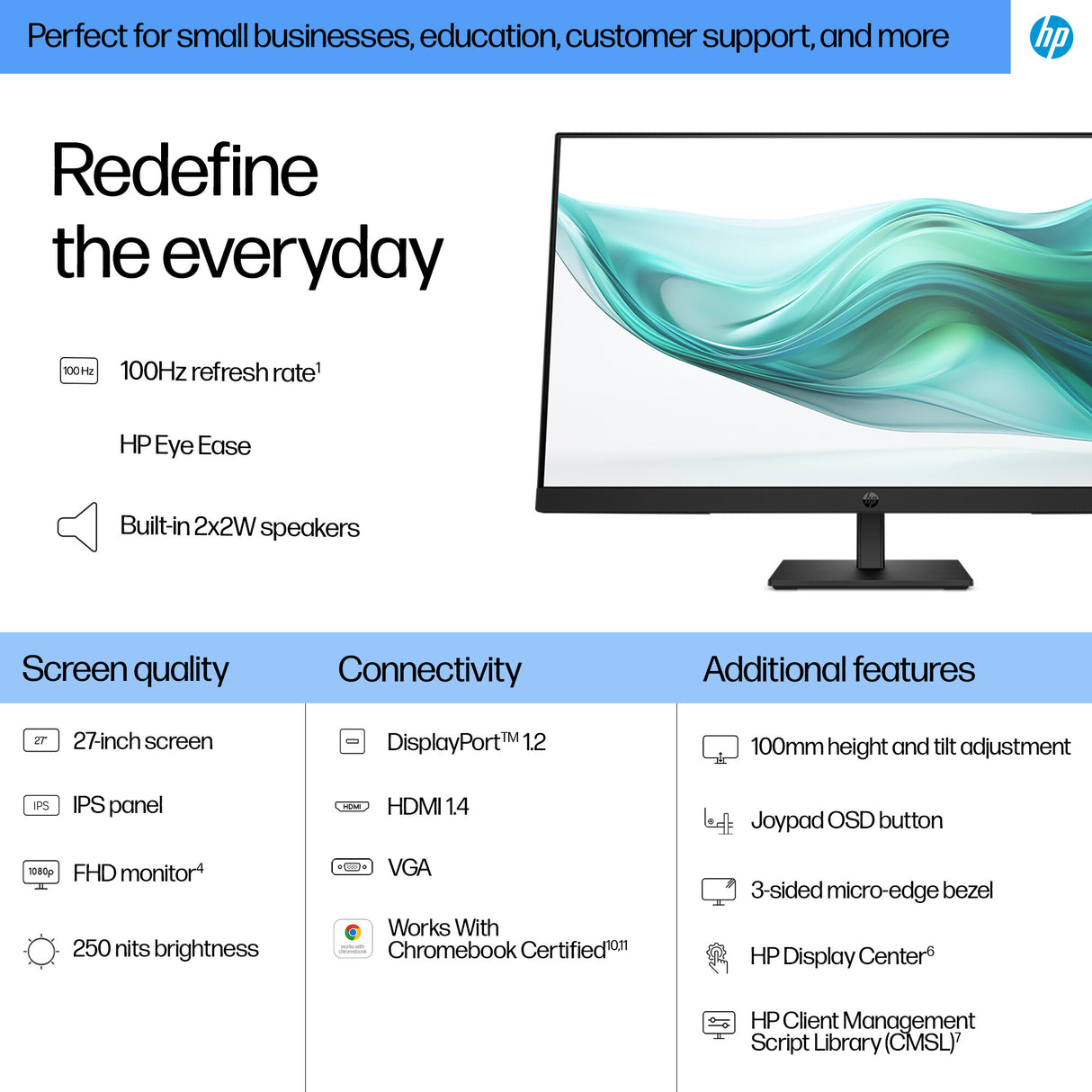 HP Series 3 Pro 27 inch FHD Monitor - 327ph