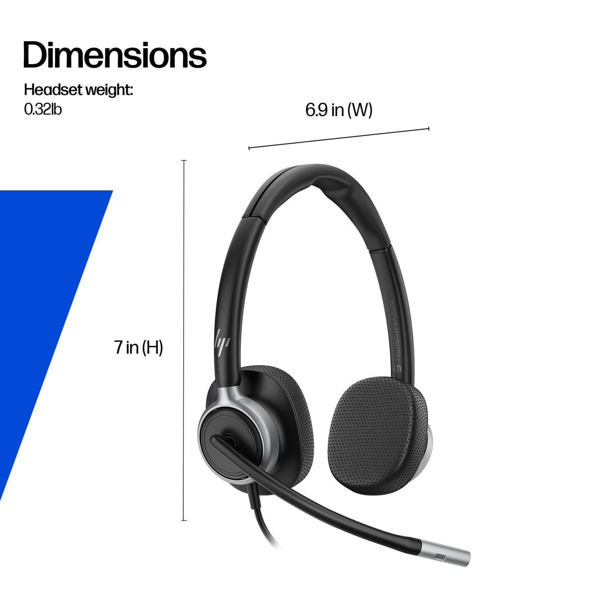 HP Poly Mission 625 Stereo USB Wired Headset (Bulk)