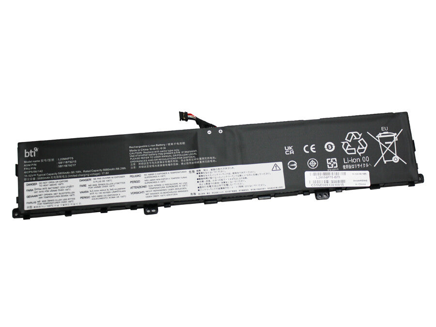 BTI L20D4P75 compatible 90.1Wh 4-cell battery for LENOVO THINKPAD X1 EXTREME G4