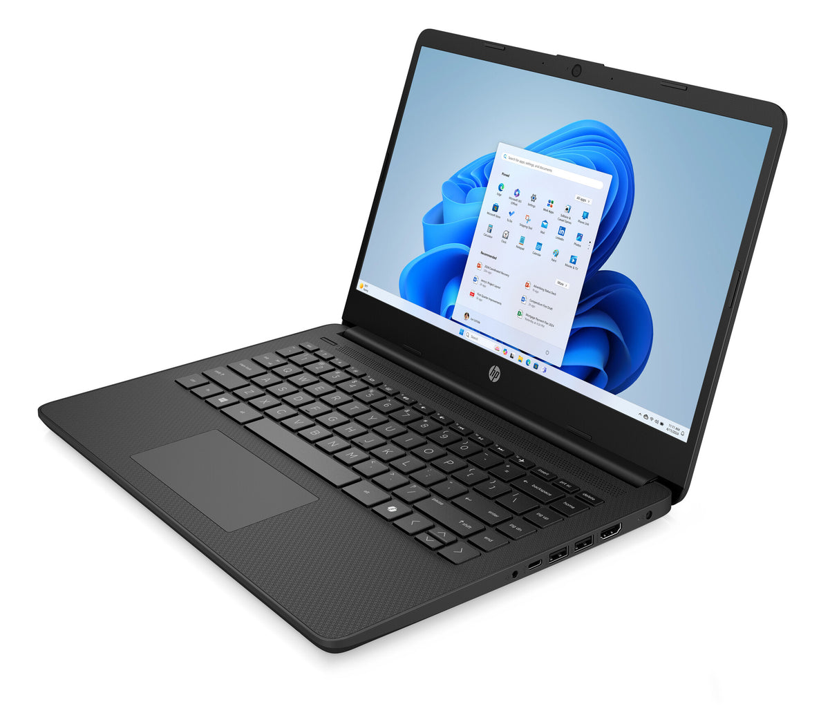 HP 14-dq6002na Intel® N N150 Laptop 35.6 cm (14") HD 4 GB DDR4-SDRAM 128 GB UFS Wi-Fi 6 (802.11ax) Windows 11 Home in S mode Black