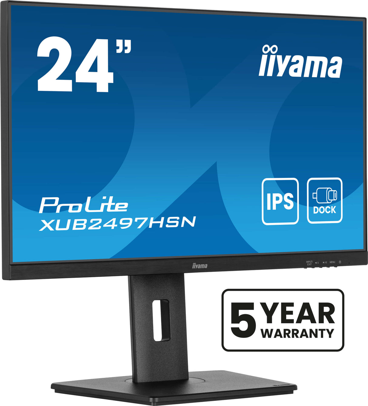 iiyama ProLite 24" IPS technology panel with USB-C dock and RJ45 (LAN)